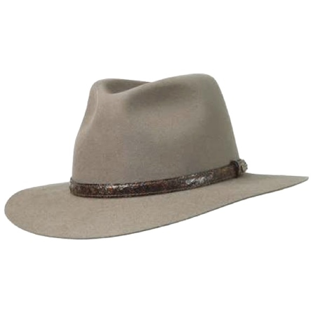 Akubra Banjo Paterson Gray Pure Fur Felt Hat
